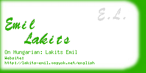 emil lakits business card